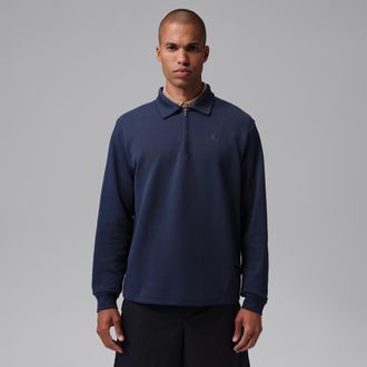 Nike Jordan Mens Jordan 1/2-Zip Collared Long-Sleeve Golf Top in Blue | IQ1392-451