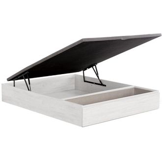 Vente-Unique Rete a doghe contenitore con cassetto 140 x 190 cm Bianco - HESTIA di YSM&Eacute;E