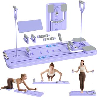 OEM Tabla De Pilates, Entrenamiento De Cuerpo Completo, Sistema De Rebote Autom&aacute;tico, Morado