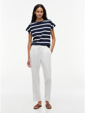 Tommy Hilfiger Womens Sueded Twill Lightweight Jogger Pant - Ecru - XXL