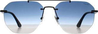 Police Rimless Mens Glossy Bakelite Blue Gradient SPLF68M Origins Nineties - Grey Metal - One Size