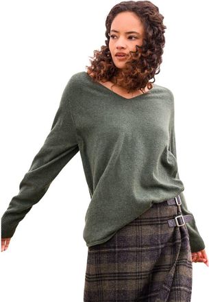 Celtic & Co. Geelong Wool Slouch V-Neck Sweater in Moss at Nordstrom, Size X-Small