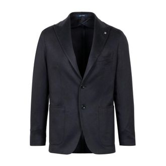 Tagliatore Blazers, male, Blue, Size: XL Blue Suit Jacket with Classic Lapels