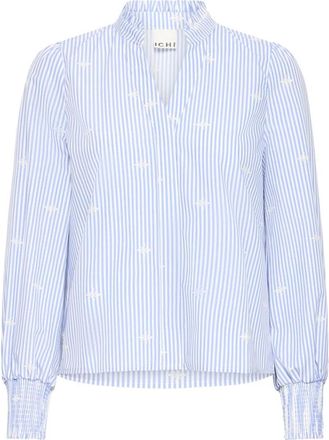 Ichi Blouses - Dames - Blouses - Blauw - 2XL - Overhemden