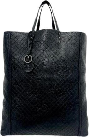 Bottega Veneta Pre-owned Intreccio Leren Tote Bag - Dames - Vintage Shopper - Zwart - ONE Size - Leer - Vintage