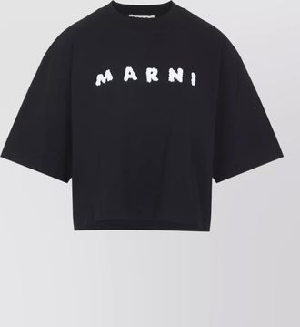Marni logo cotton t shirt round neck