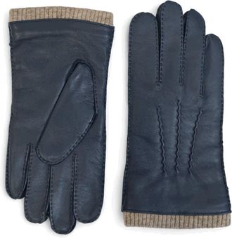 TruClothing Leather Gloves Winter Wool Lined Touchscreen Ribbed