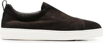 Santoni Victory Suede Slip-on Sneakers
