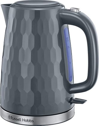 Russell Hobbs Honeycomb Textured 1.7L 3KW Jug Kettle | TJ Hughes Grey