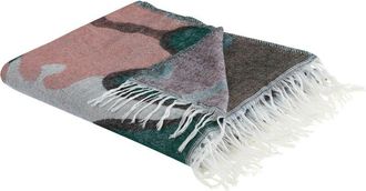 Beliani Manta De Acr&iacute;lico Poli&eacute;ster Multicolor 130 X 170 Cm Patr&oacute;n Floral Flecos Somani