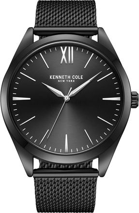 Kenneth Cole Classic Mesh Strap Watch, 44mm in Black at Nordstrom Rack