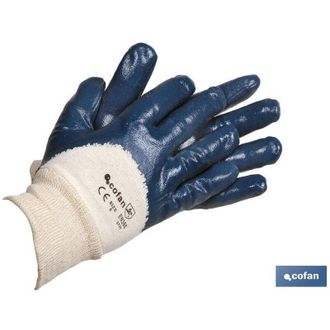 cofan Guantes De Nitrilo Amarillos Con Revestimiento Impermeable Y No Absorbente De Larga Duraci&oacute;n Cofan T-10 (12 Pares) Azul