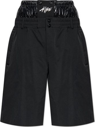 Moncler Asap Rocky Logo Print Shorts - Heren - Korte Broeken - Zwart - M - Polyester - Korte Broeken