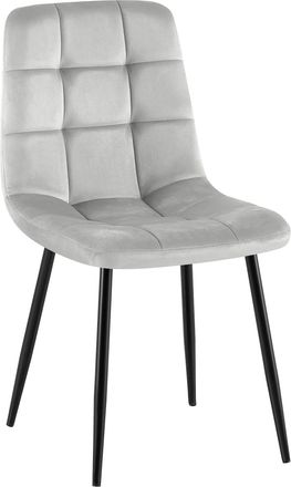 Clp Silla De Comedor Antibes Tapizada En Terciopelo Gris