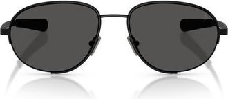 Moncler Circuit 56mm Oval Sunglasses in Matte Black /Solid Grey at Nordstrom