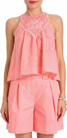 Twin-Set Coralie Linen Top In Pink
