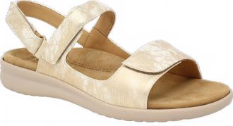 Ziera Womens Benji Wide Sandals In Smedge Metal-Almond Sole Leather