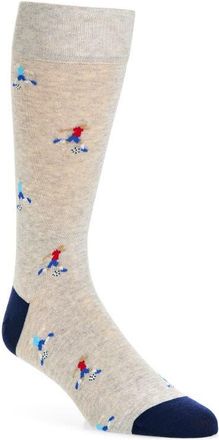 Cole Haan Soccer Player Cotton Blend Dress Socks in Light Grey Heather at Nordstrom