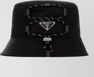Prada renylon bucket hat stitched brim design