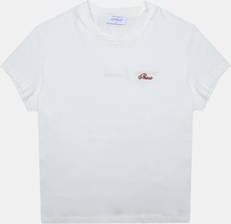 Off-white Womens Off White Off Jndl Tee in Beige - Size 14 UK