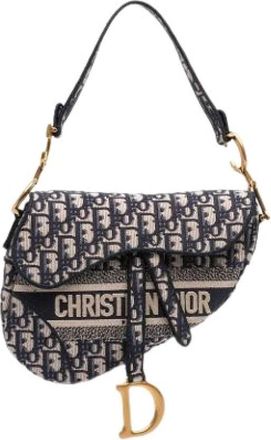 Dior Pre-owned Saddle Schoudertas - Dames - Vintage Schoudertas - Blauw - ONE Size - Leer - Vintage