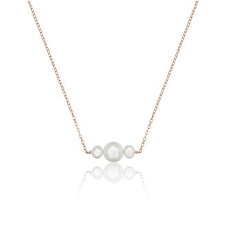 Lily & Roo Rose Gold Multi Pearl Cluster Necklace