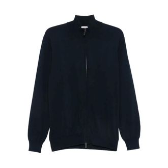 KANGRA Cardigans, male, Blue, Size: 2XL Giubbotto Full-Zip Rasato Calato