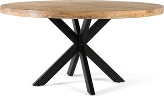 Giner&Colomer Mesa de comedor redonda fabricada en madera de mango 120 cm diametro