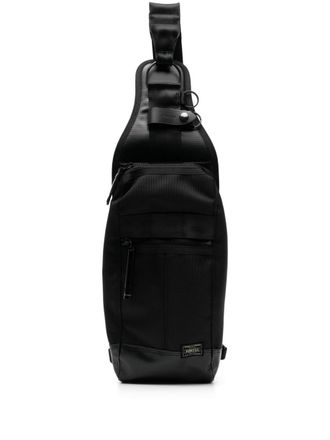 Porter-Yoshida & Co. Borsa a spalla con applicazione logo - Nero
