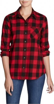 Eddie Bauer Forest Flannel Button Up Shirt In Red Black Plaid