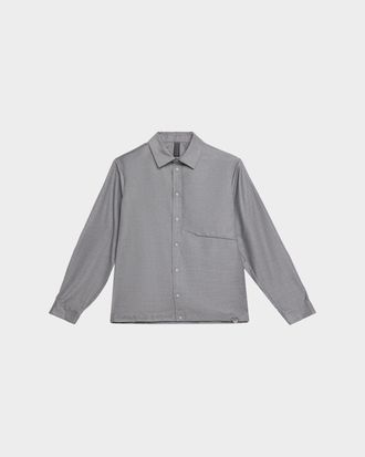 Sease Mens New Gate Invisible-Zip Snap-Front Shirt