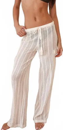 Dippin' Daisy's Swimwear Hammock Crochet Cover Up Pants In Cream