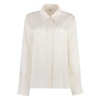 Fendi Shirts, female, White, Size: M Silk Shirt