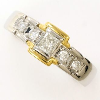 C&A Platinum Yellow Gold Yellow Gold (18K) Platinum 900 Band Ring (Pre-Owned)