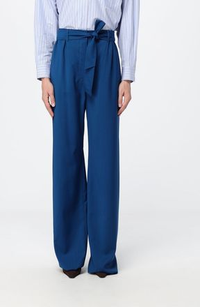Max Mara Pantaloni wide leg in lana vergine con cintura da annodare in vita