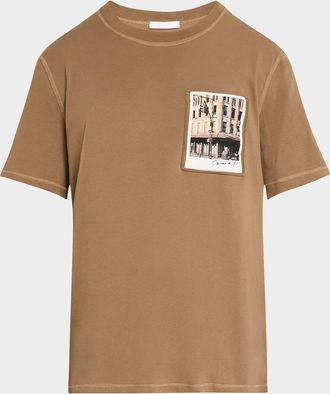 Helmut Lang Mens Greenwich Postcard T-Shirt