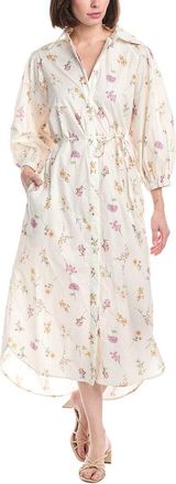 Beulah Contrast Floral Print Belted Maxi Shirtdress
