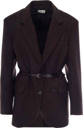 Parosh Dark Brown Notched Lapel Jacket