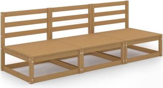 vidaXL Garden 3-Seater Sofa Honey Brown Solid Pinewood Vidaxl