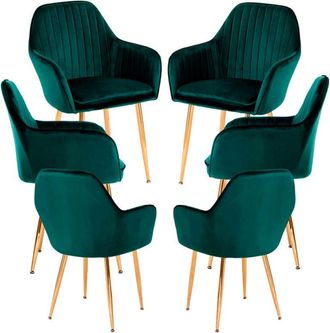 Regalos Miguel Regalos Miguel - Packs Sillas Comedor - Pack 6 Sillas Chic Golden - Verde