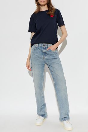 Emporio Armani T-shirt With Applique, Womens, Navy Blue