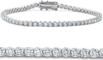Pompeii3 4 Carat TW Round Cut Diamond Tennis Bracelet 14k White Gold Lab Grown