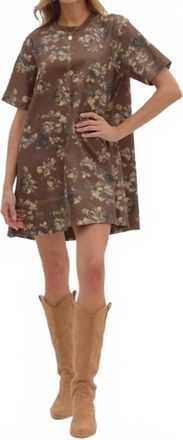 Entro Floral Mini Dress In Brown