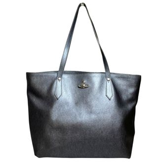 Vivienne Westwood Black Leather Tote Bag (Pre-Owned)