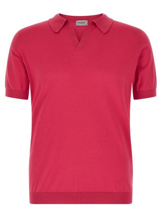 John Smedley Fuchsia Solid Shirt Collar Polo