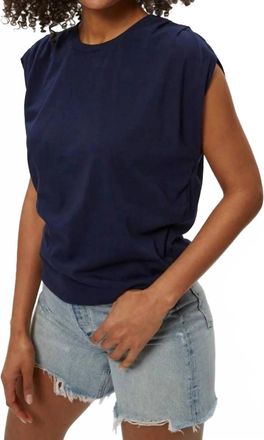 Michael Stars Luca Jersey Bubble Tee In Navy