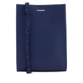 Jil Sander Navy Blue Leather Small Tangle Shoulder Bag