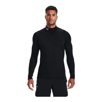 Under Armour Cold Gear Fitted Mock - Heren - Sportshirts - Zwart - L - Polyester - Fitness