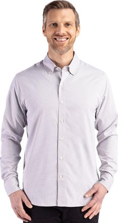 Cutter & Buck Skyline Epic Confidence Recycled Gingham Mens Long Sleeve Dress Shirt