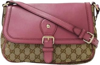 Gucci Pre-owned Cross Body Bags, female, Multicolor, Size: ONE SIZE Pre-owned Vintage GG Canvas Shoulder Bag